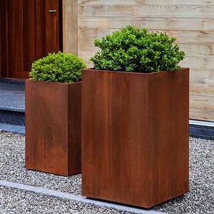 Corten steel planter boxes