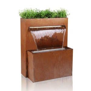 Corten steel planter & water bowl (2)