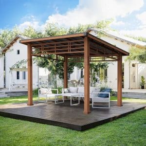 Modern Corten Steel Garden Pergola