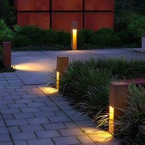 corten steel outdoor light