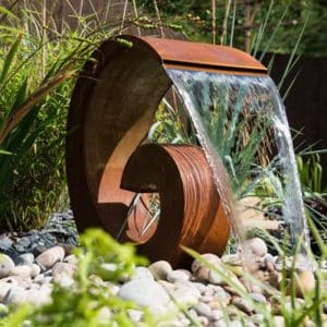 corten steel water feature