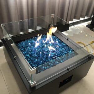 4 Sided Free Standing Gas Fireplace