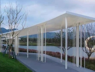 White garden pergola