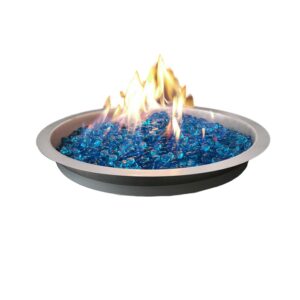 19-inch round fire pit kit with Glass beads