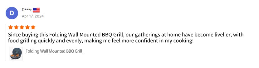 Customer Feedback of folding wall mounted bbq grill