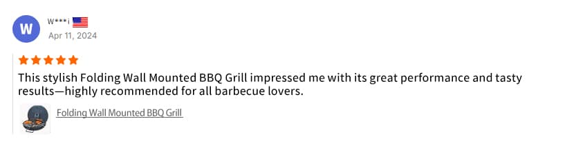 Customer Feedback of folding wall mounted bbq grill