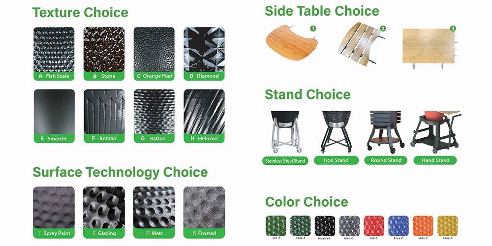 Different Specification ceramic bbq recommended, support customization