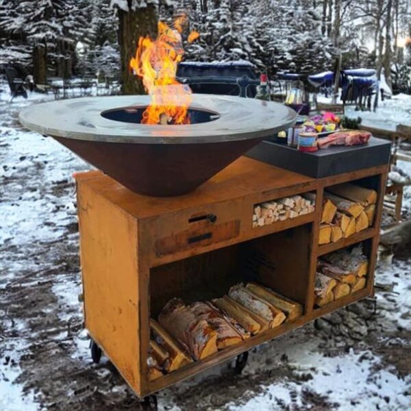 outdoor grill in corten steel