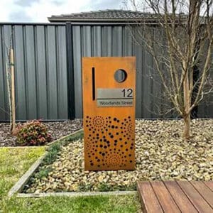 corten steel front door letterbox