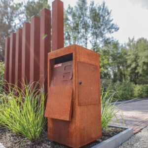 corten steel outdoor letter boxes in home & garden