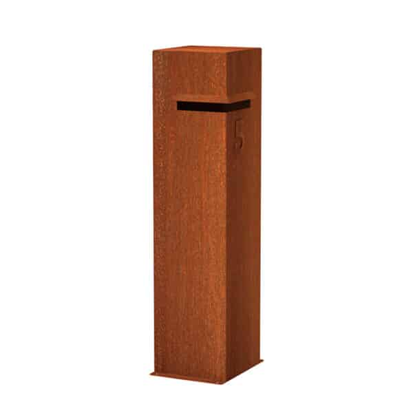 corten steel outdoor locking mailbox