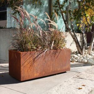 corten steel rectangular flower pots for garden