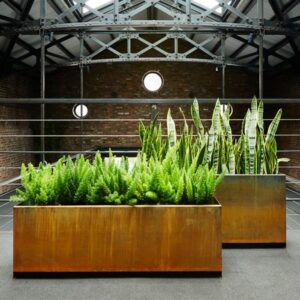 corten steel rectangular flower pots for garden