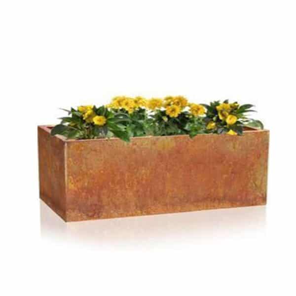 corten steel rectangular flower pots for garden