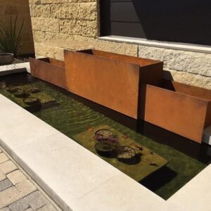 corten steel rectangular flower pots for garden