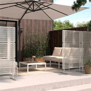 laser cut white outdoor privacy screen