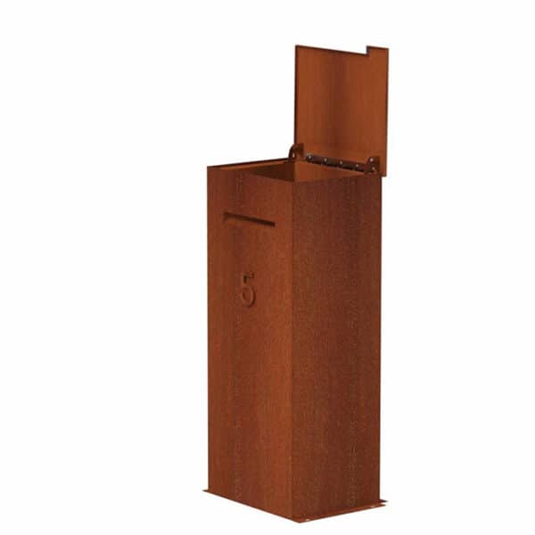 newspaper mailbox in corten steel