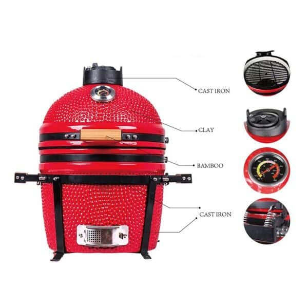 portable 15 inch tabletop kamado grill