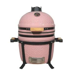 table top portable ceramic charcoal grill pink color