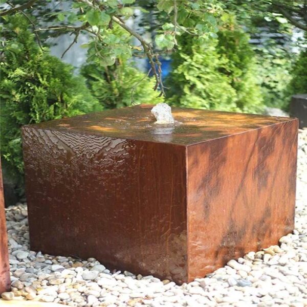 wholesale price corten steel square water fountain