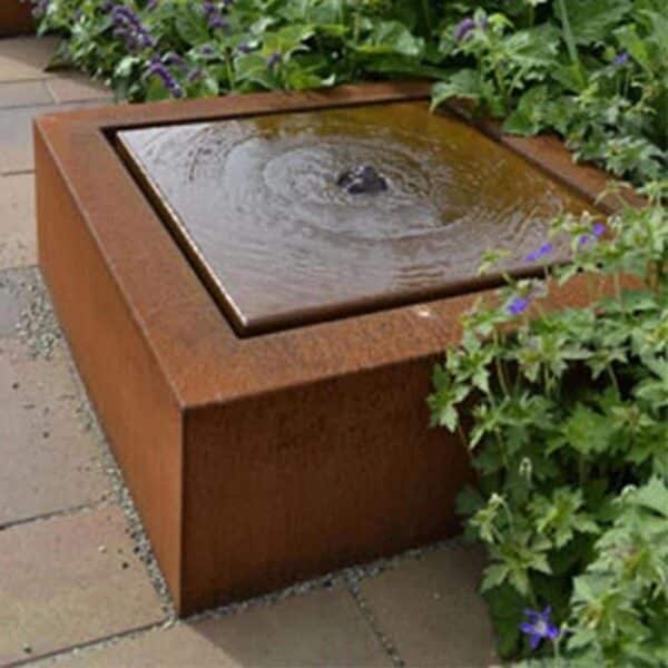 wholesale price corten steel square water fountain