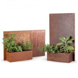 corten steel hanging plant pots