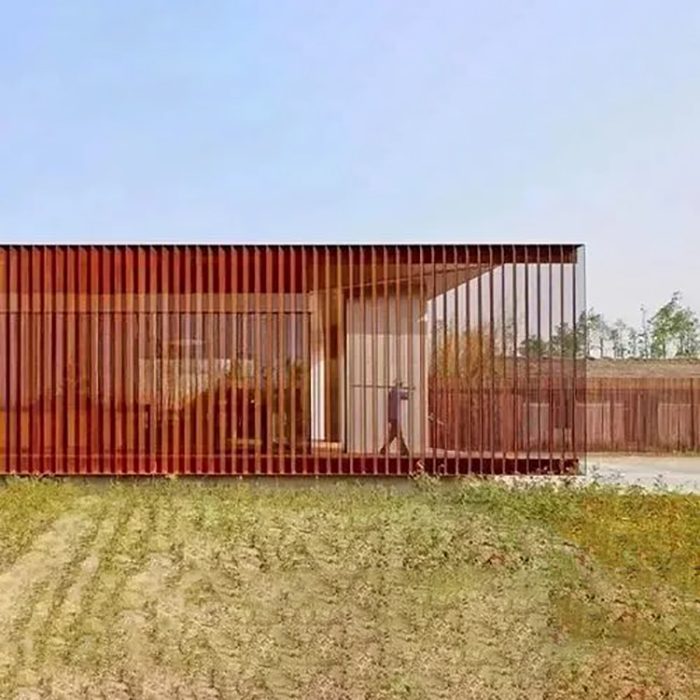 corten steel screen house