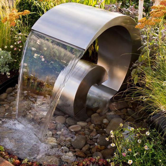 corten steel water feature waterfall fountain