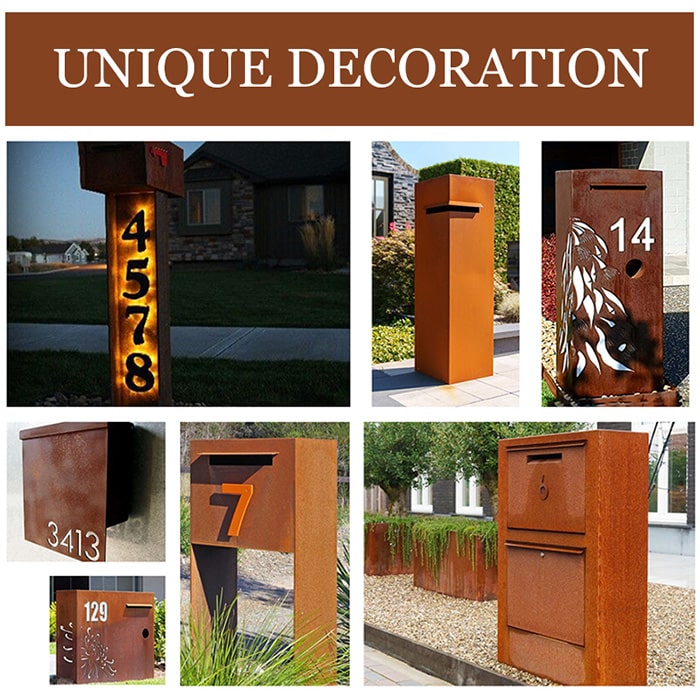 corten steel letter boxes