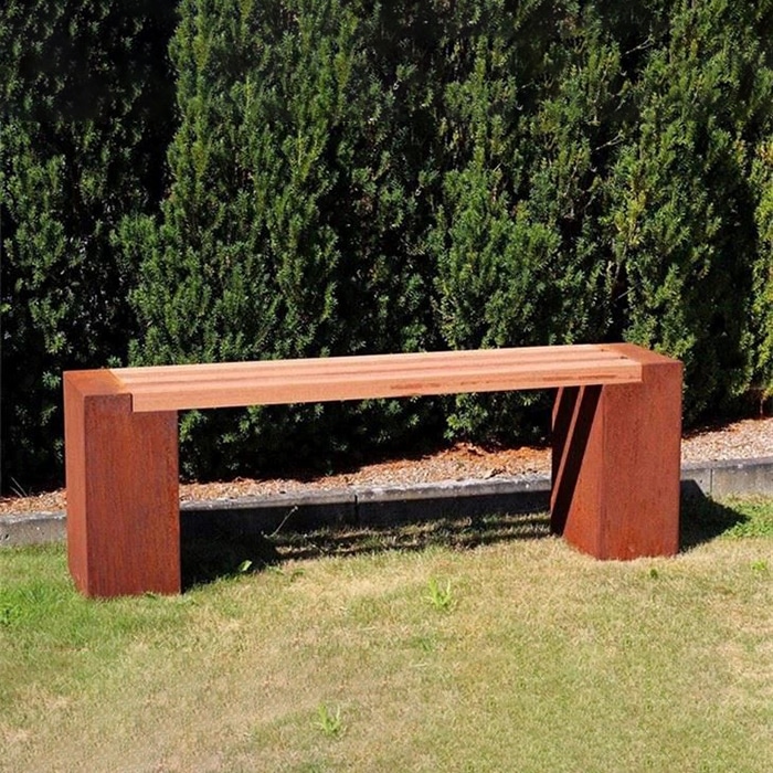 corten steel bench legs