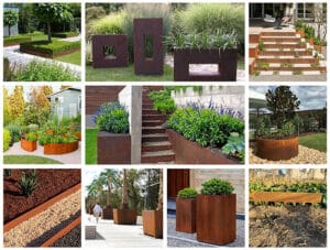 corten steel plant pot edging