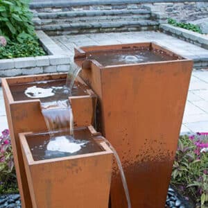 3 in 1 Corten steel outdoor water features