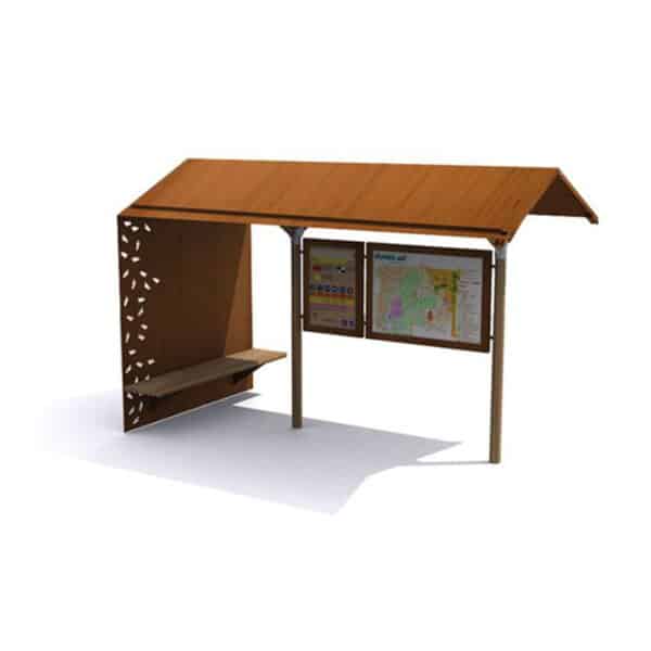 Small corten steel bus station shelter