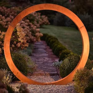 Corten steel moon gate