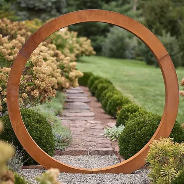 Corten steel moon gate