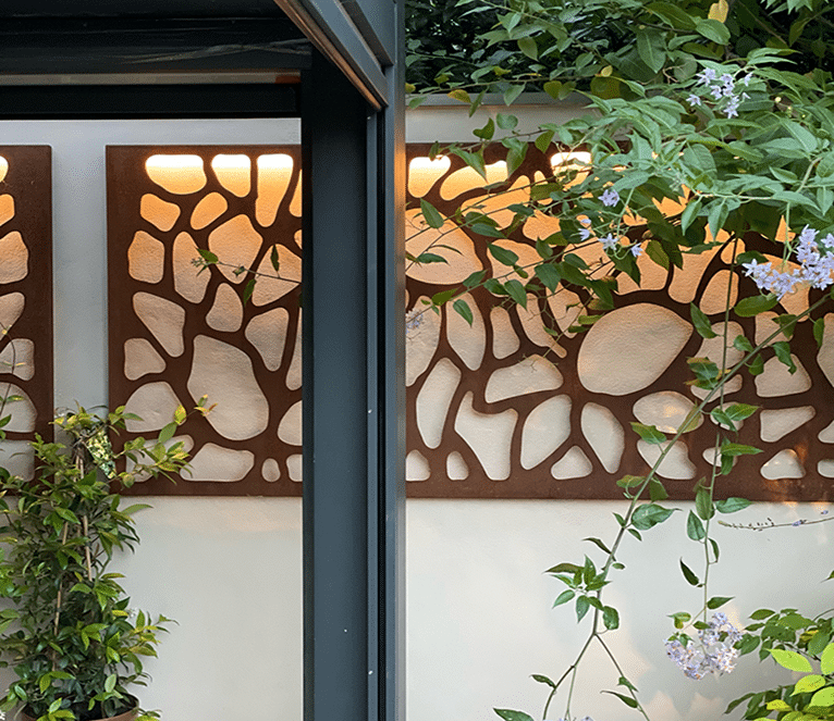 corten steel screen fence panels