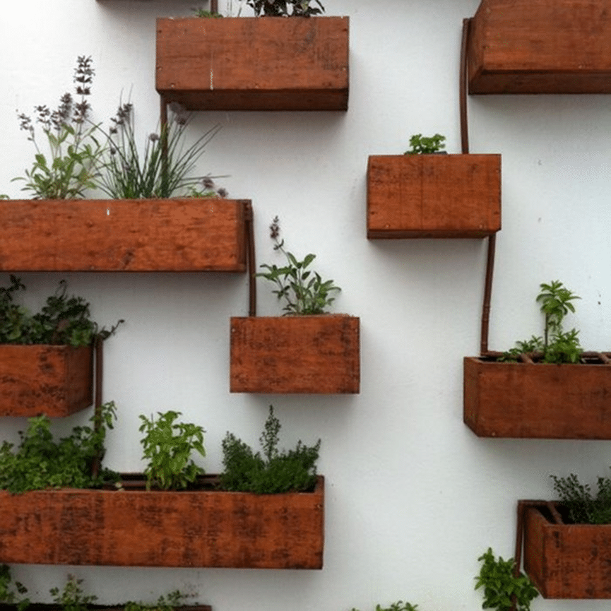 garden wall planter boxes