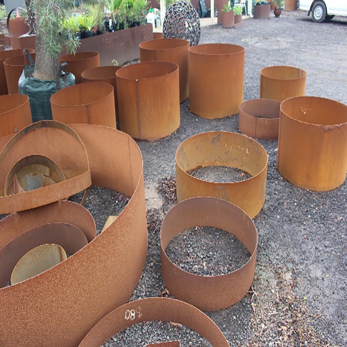 custom Corten steel stainless steel Bottomless plant pot