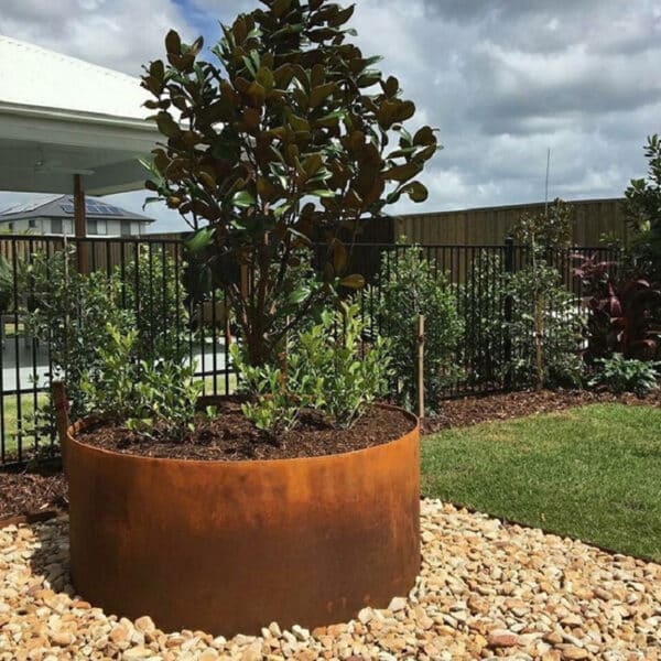 custom Corten steel stainless steel tree ring