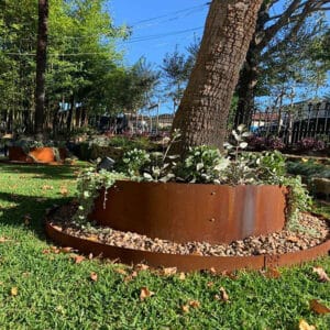 custom Corten steel stainless steel tree ring