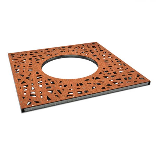 Corten Steel Square Intersect Tree Grate