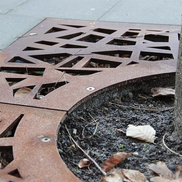 Corten Steel Square Intersect Tree Grate